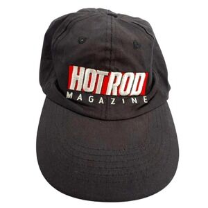 Hot Rod Magazine Embroidered Black Cotton Baseball Cap Hat Adjustable